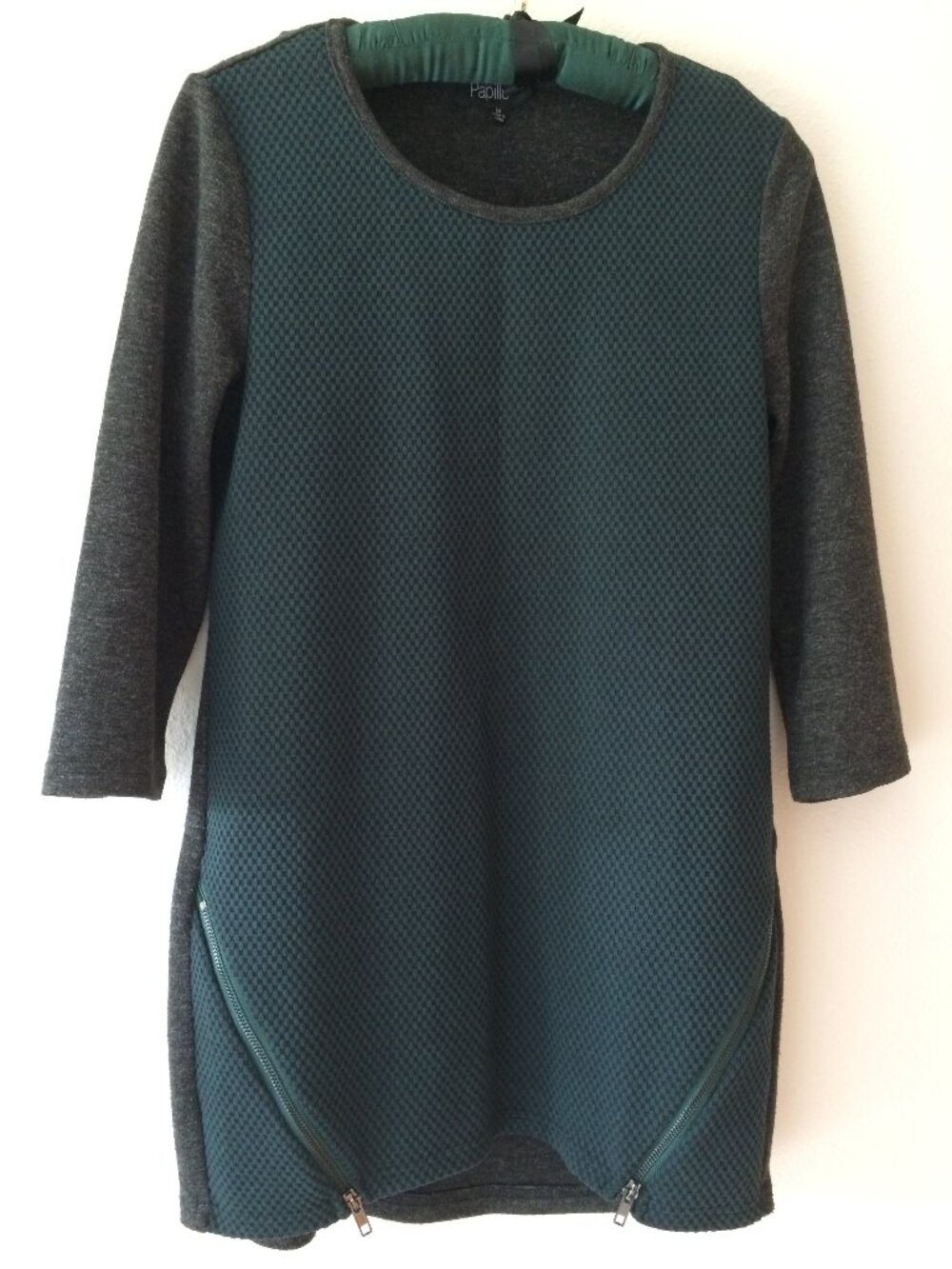 Papillon Tunic Top Gray/green Size M
